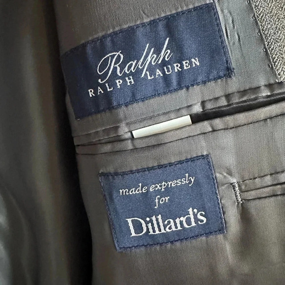 RALPH Ralph Lauren men’s sports coat. Silk & wool blend.  Gray, size 44R - Picture 9 of 12